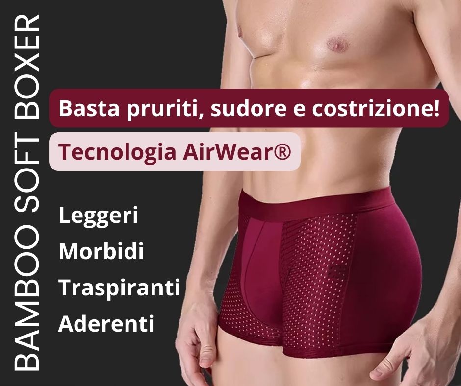 BAMBOO SOFT BOXER® - intimo uomo in seta di bambù